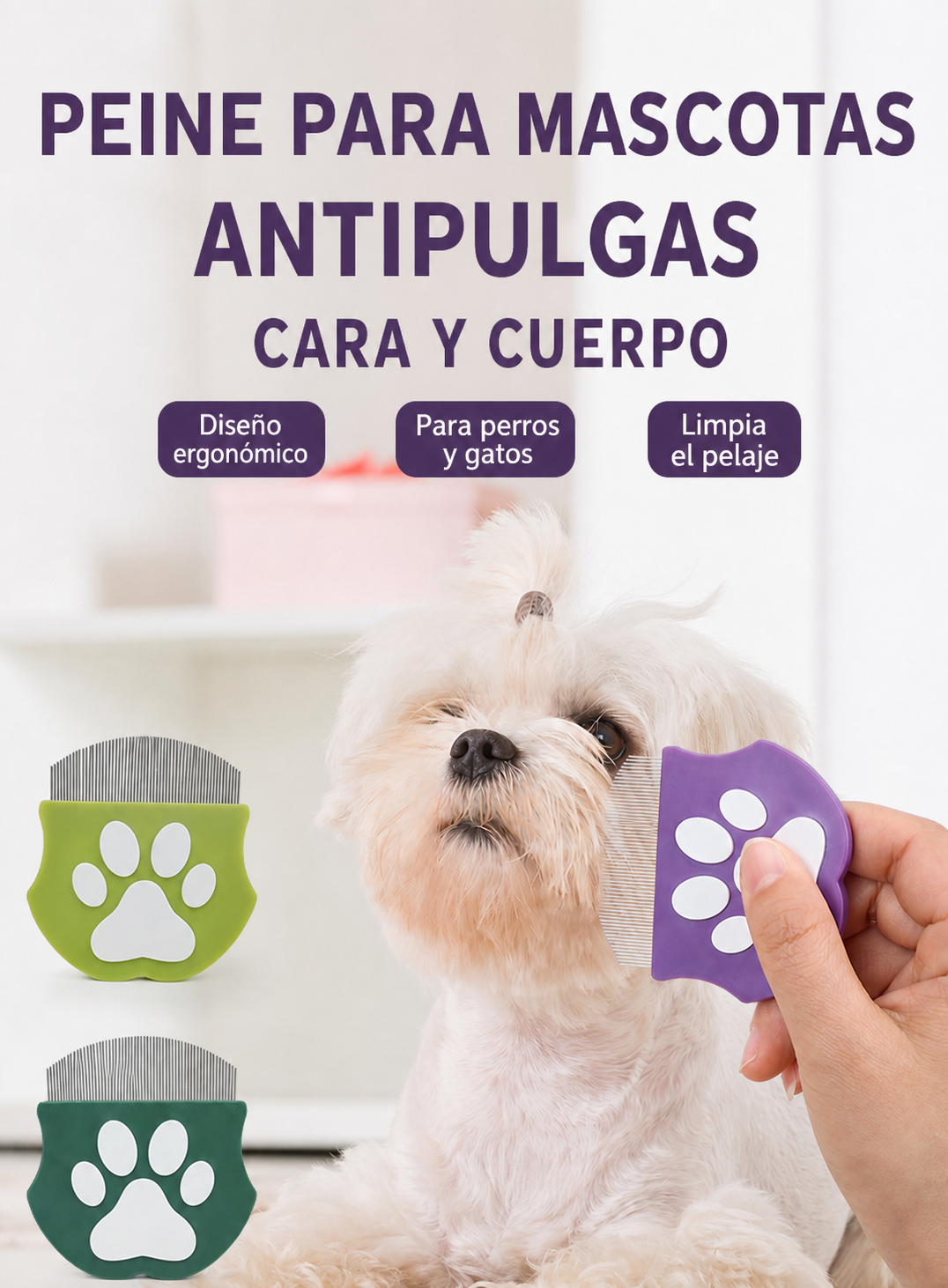 Peine para mascotas antipulgas - 11