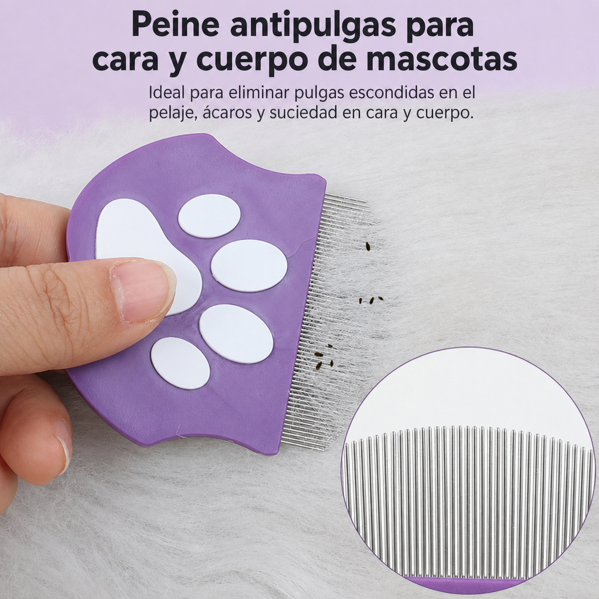 Peine para mascotas antipulgas - 3