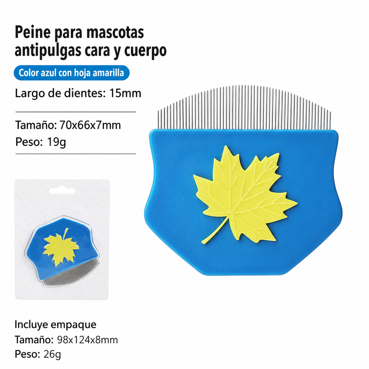 Peine para mascotas antipulgas - 8