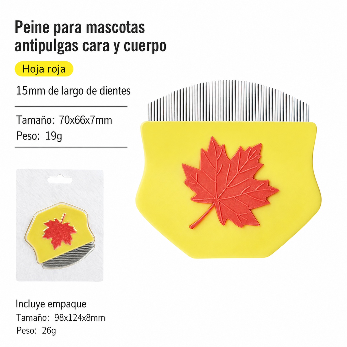Peine para mascotas antipulgas - 10