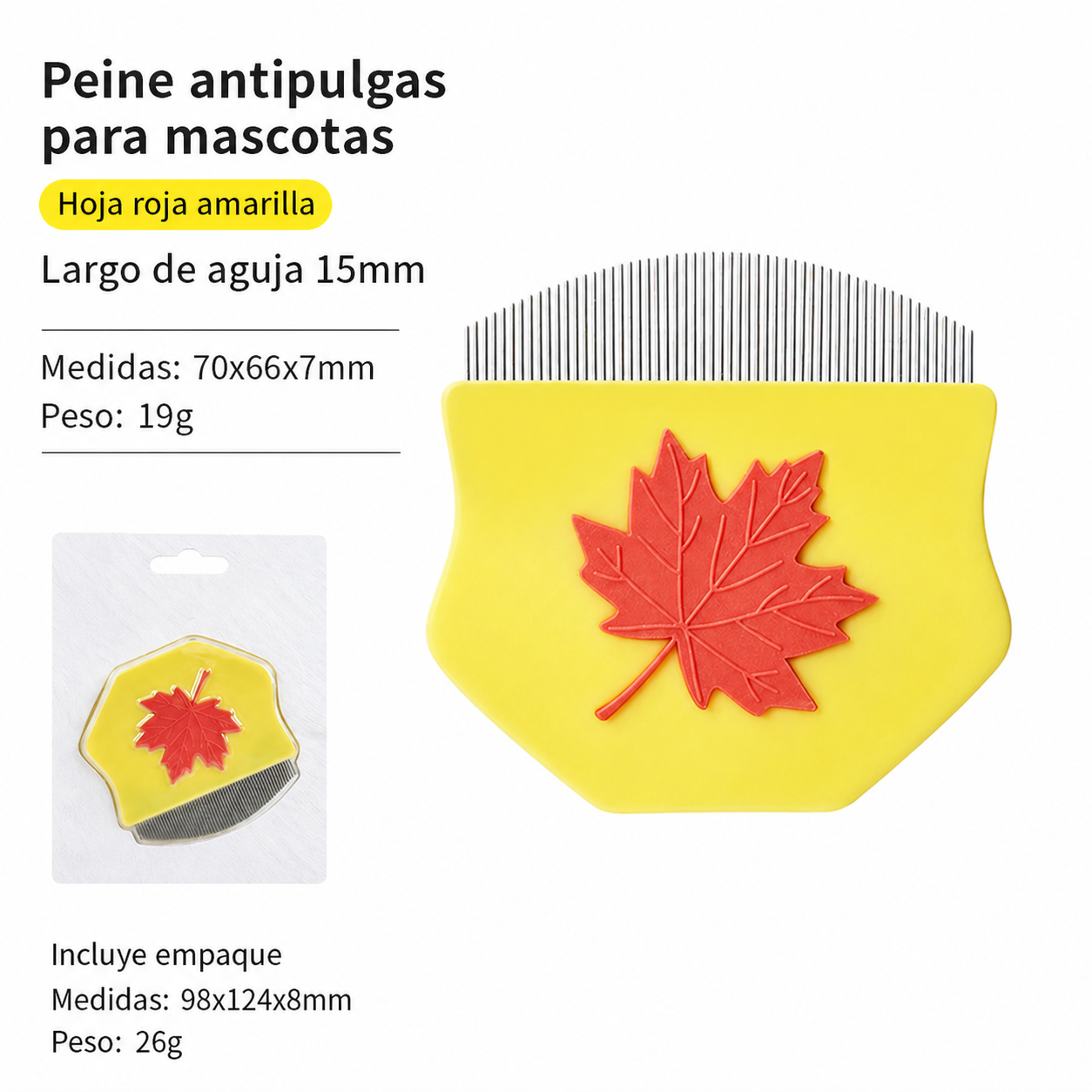 Peine para mascotas antipulgas