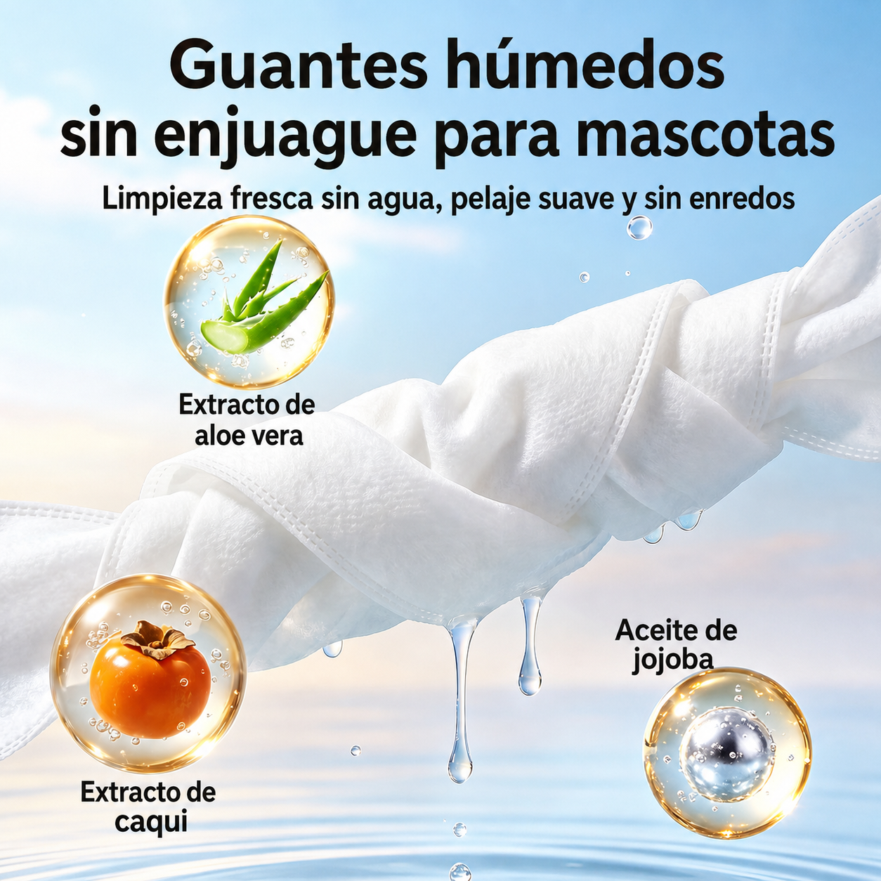 Guantes húmedos sin enjuague para mascotas 50 piezas - 3