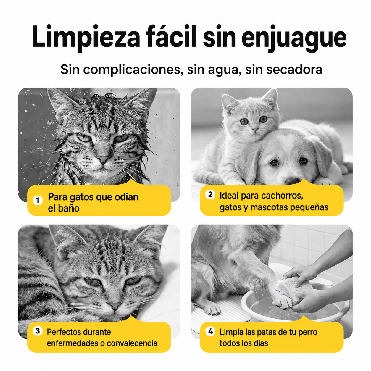 Guantes húmedos sin enjuague para mascotas 50 piezas - 4