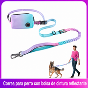 Correa para perro con bolsa de cintura reflectante - 1