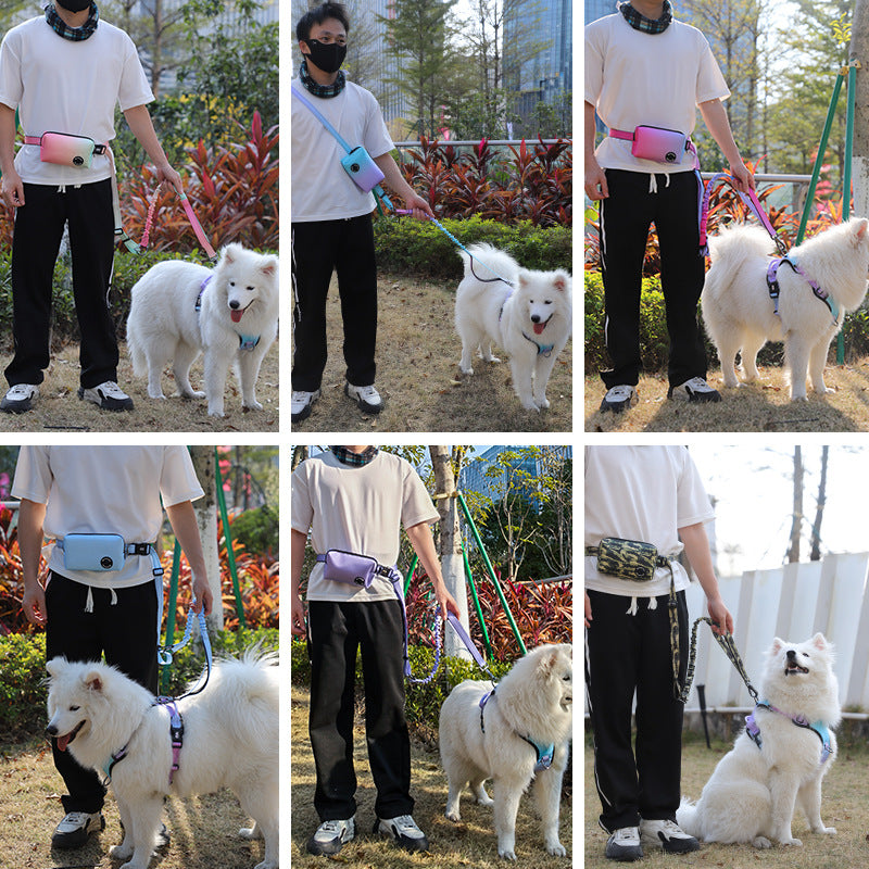 Correa para perro con bolsa de cintura reflectante - 2
