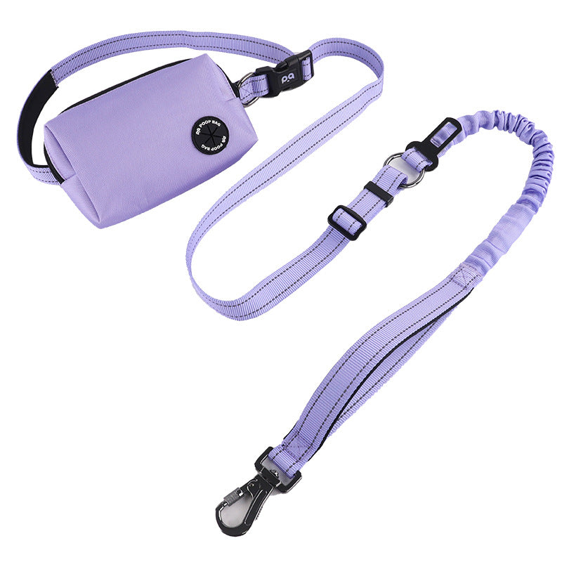 Correa para perro con bolsa de cintura reflectante