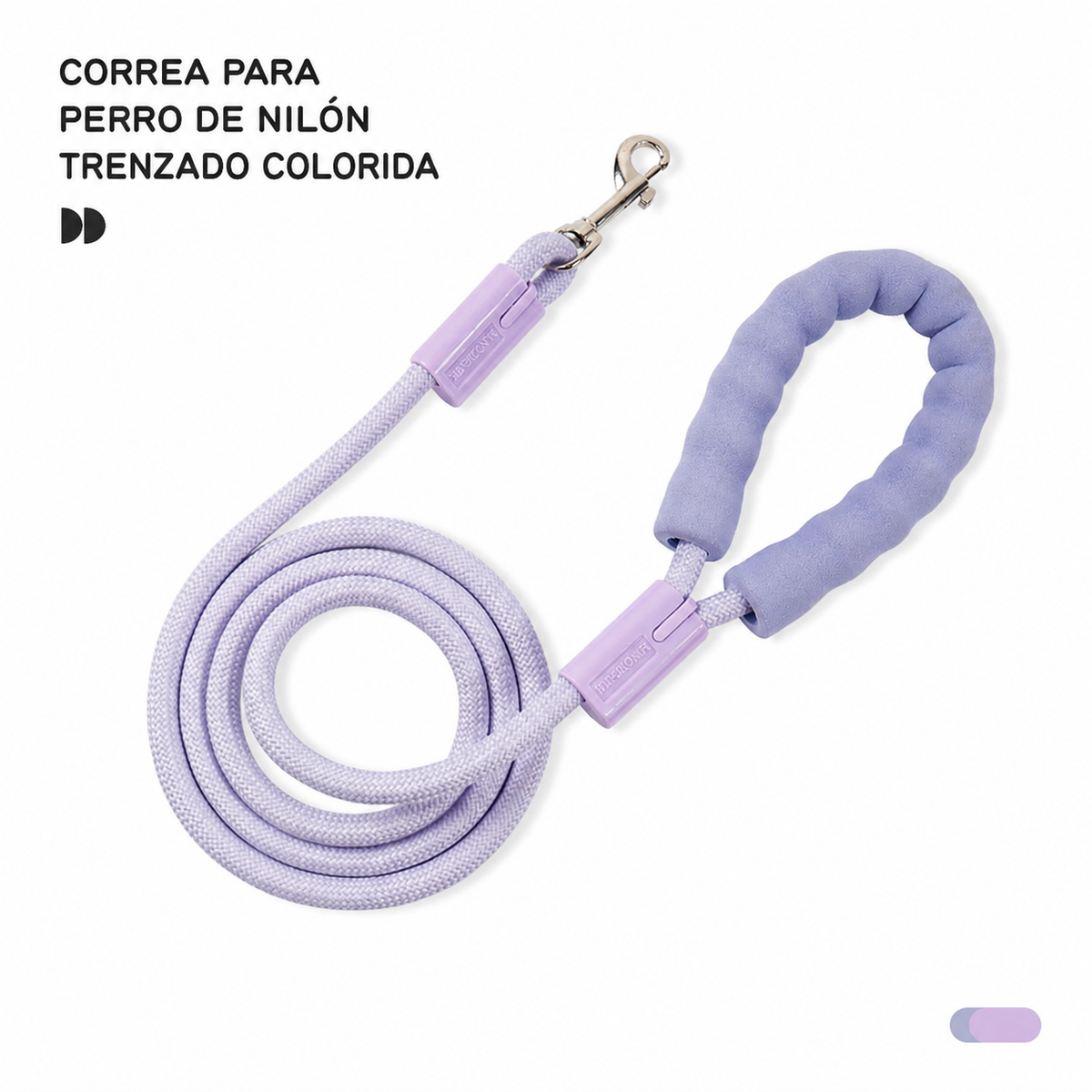 Correa para perro de nylon trenzado colorida 8-10 mm - 7