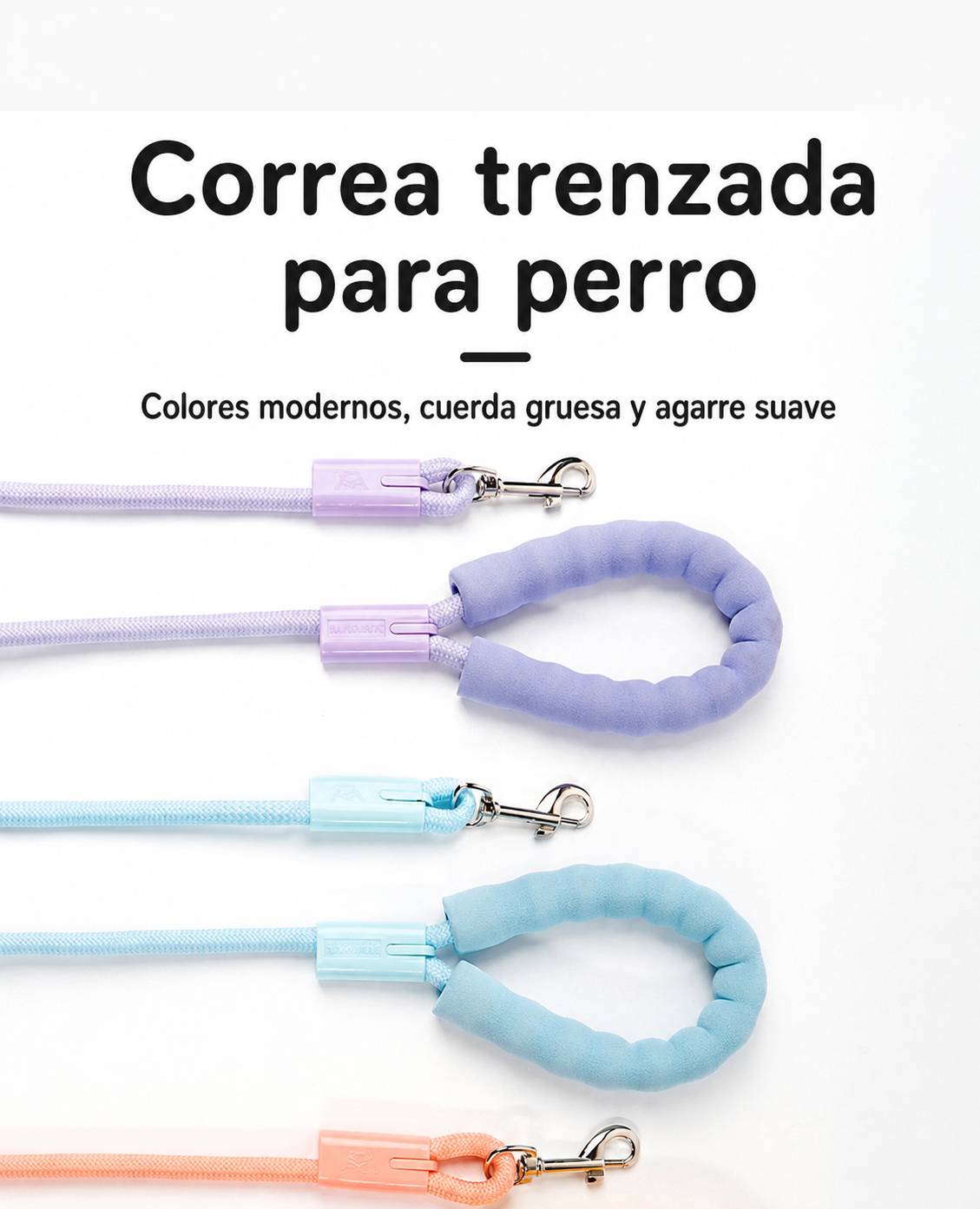 Correa para perro de nylon trenzado colorida 8-10 mm - 10