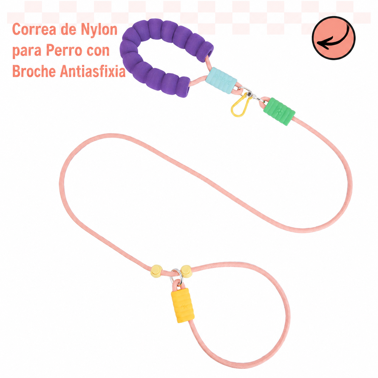 Correa de Nylon para Perro con Broche Antiasfixia