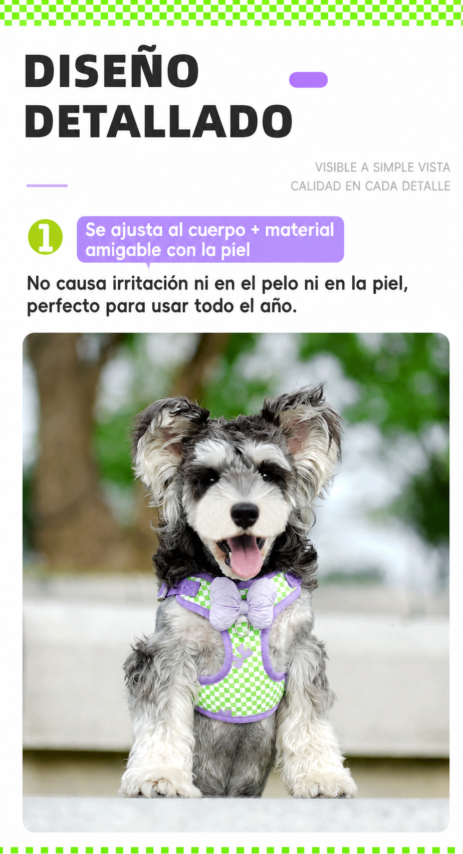 Arnés  con corbatín colorido para Perro - 12