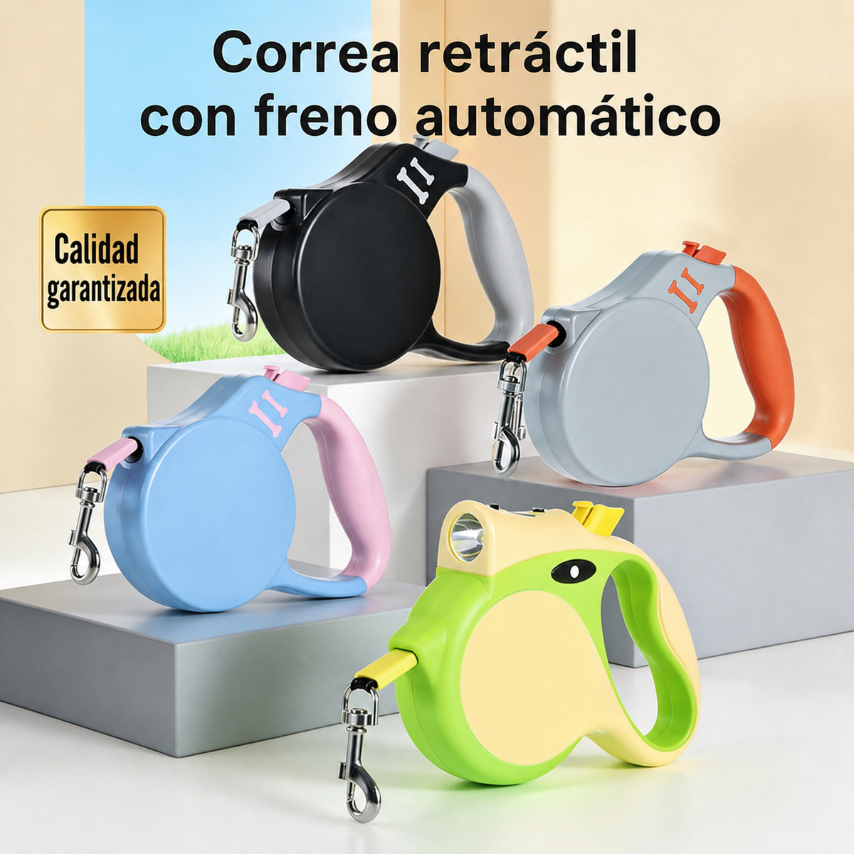 Correa Retráctil para Perro con Freno Automático - 1