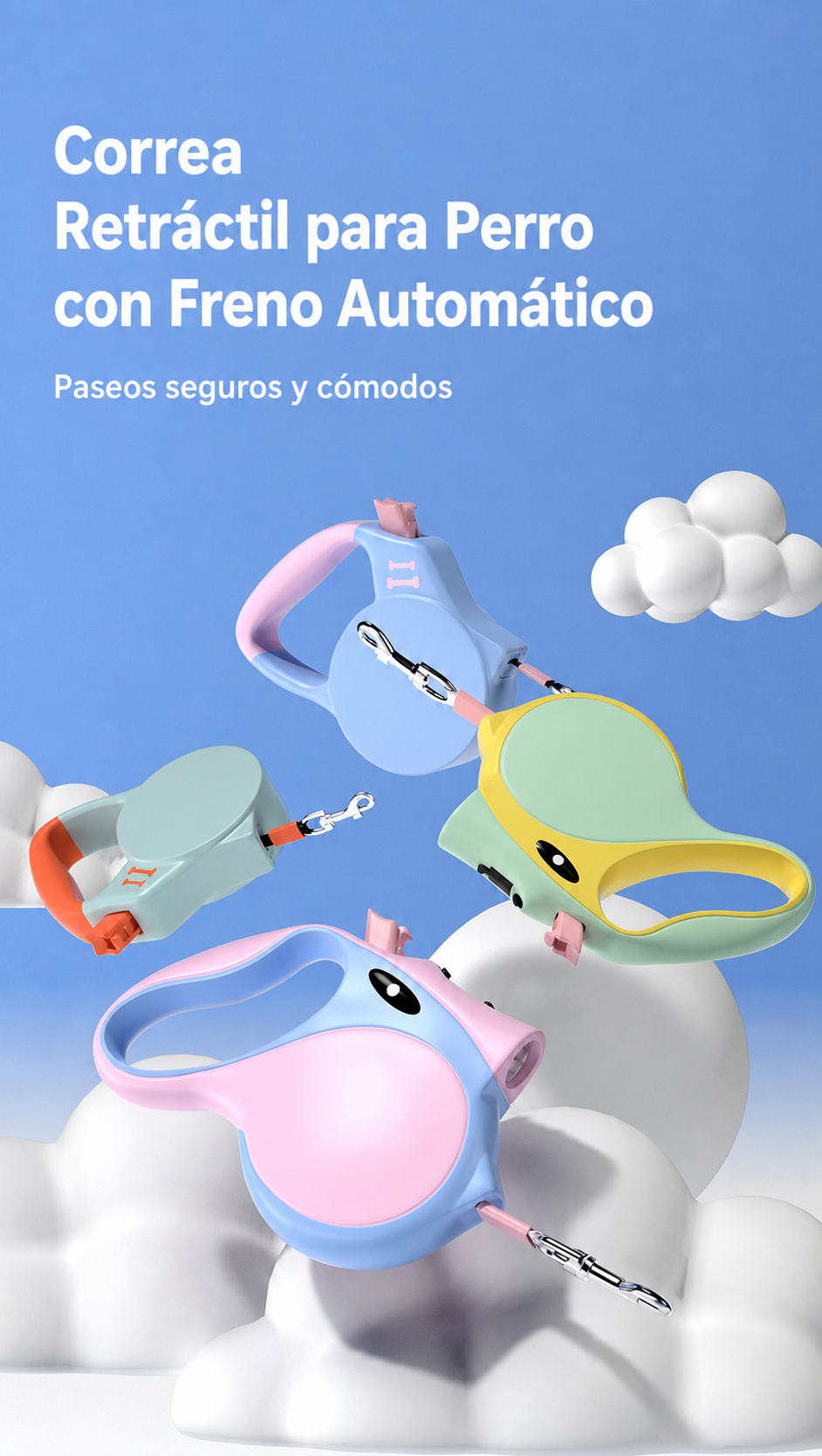 Correa Retráctil para Perro con Freno Automático - 10