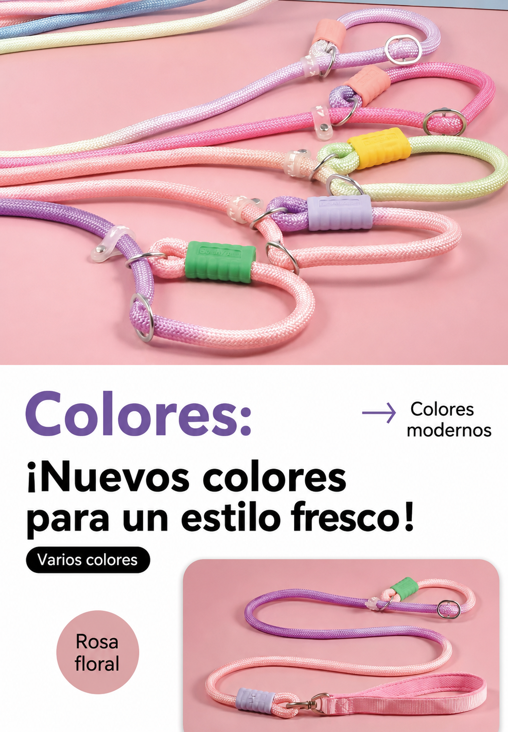 Correa para perro anti-jalón de poliéster 1.5 m - 13