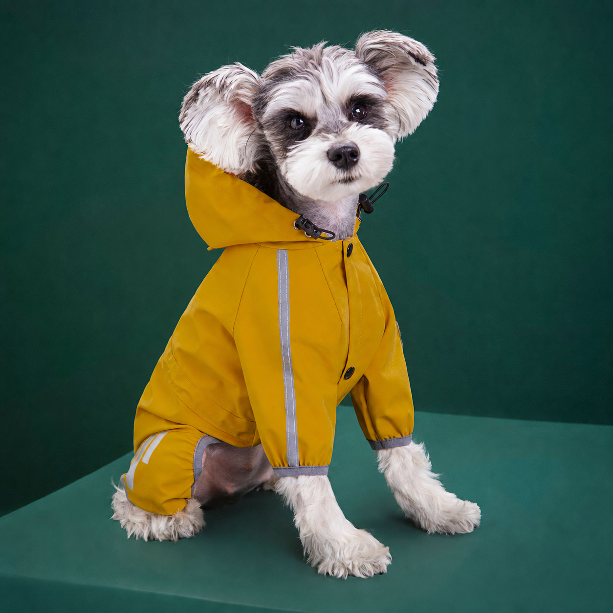Impermeable para Perro con Capucha y Franjas Reflectantes - 1