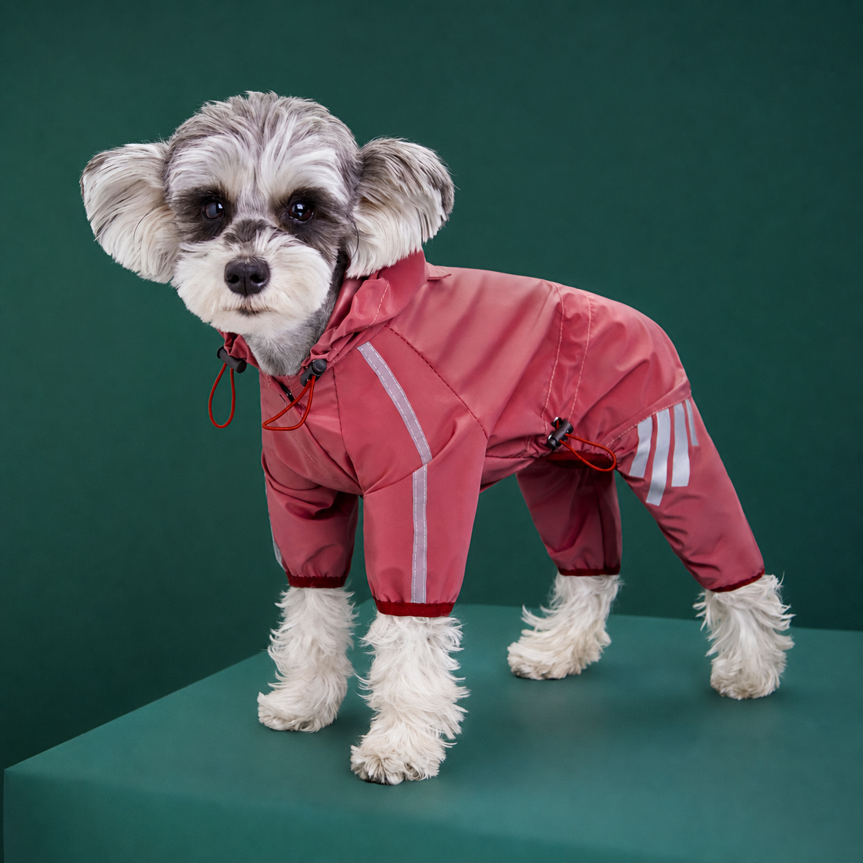 Impermeable para Perro con Capucha y Franjas Reflectantes - 11