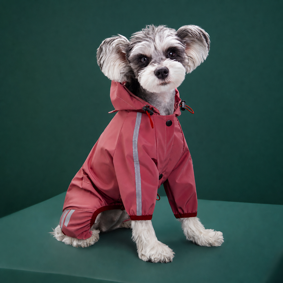Impermeable para Perro con Capucha y Franjas Reflectantes - 2