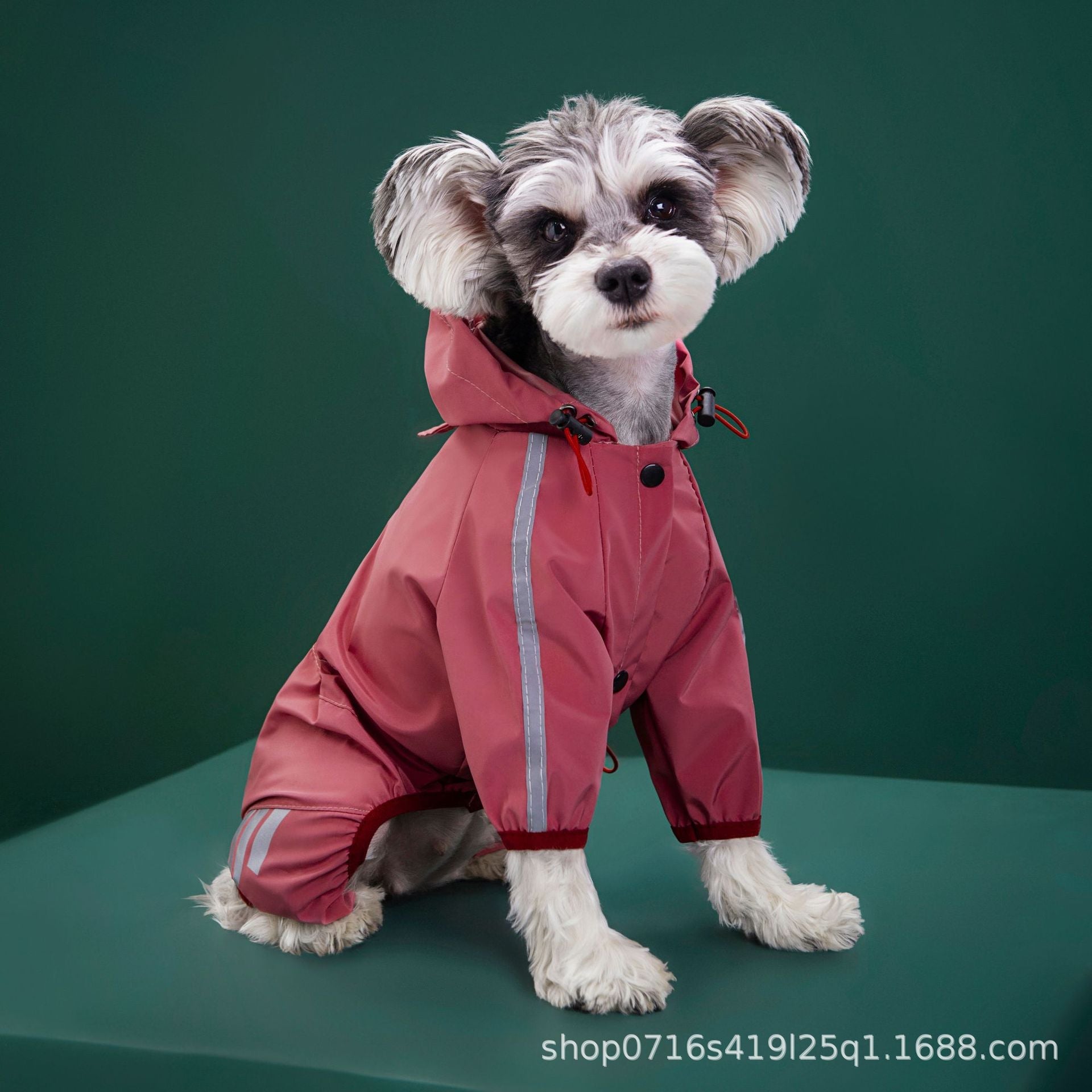 Impermeable para Perro con Capucha y Franjas Reflectantes