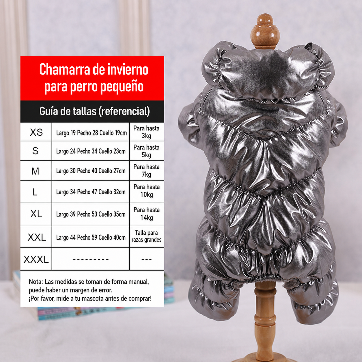 Chamarra de invierno para perro pequeño