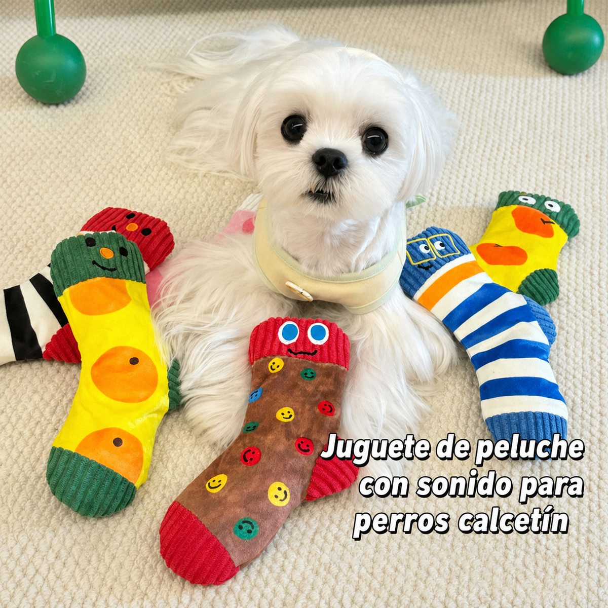 Juguete de peluche con sonido para perros calcetín - 1