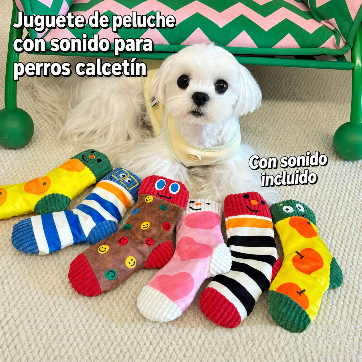 Juguete de peluche con sonido para perros calcetín - 2