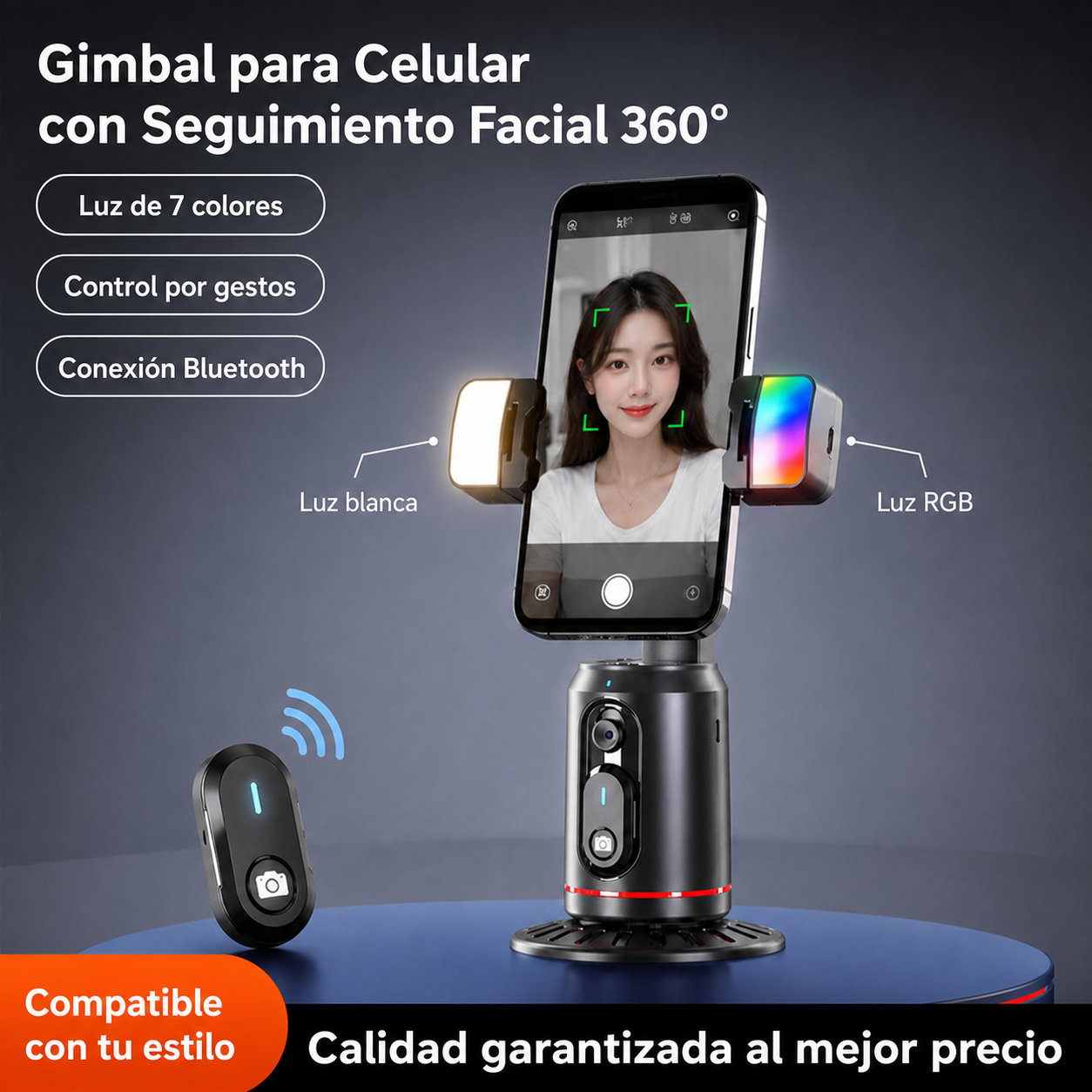 Gimbal para Celular con Seguimiento Facial 360° - 1