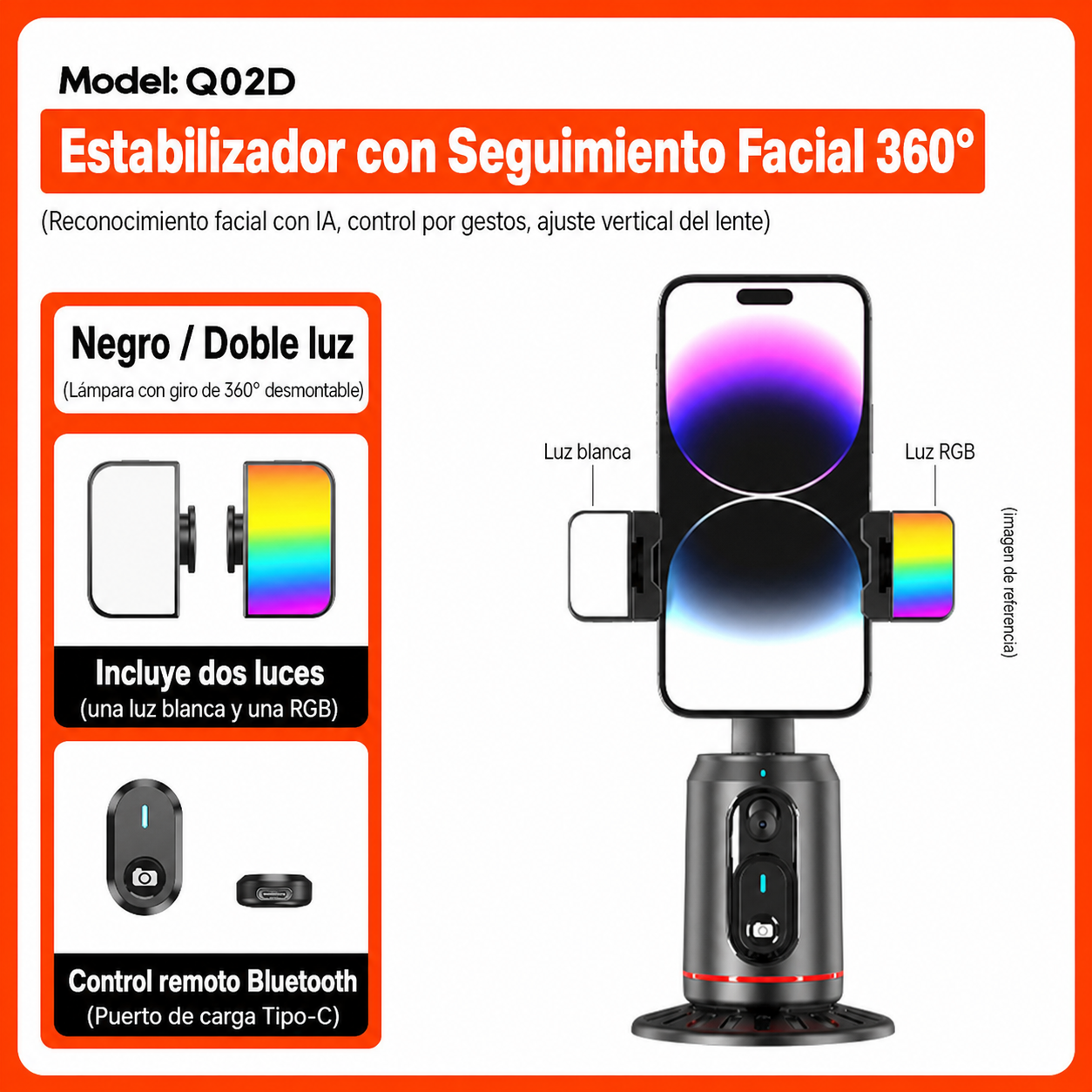 Gimbal para Celular con Seguimiento Facial 360° - 7