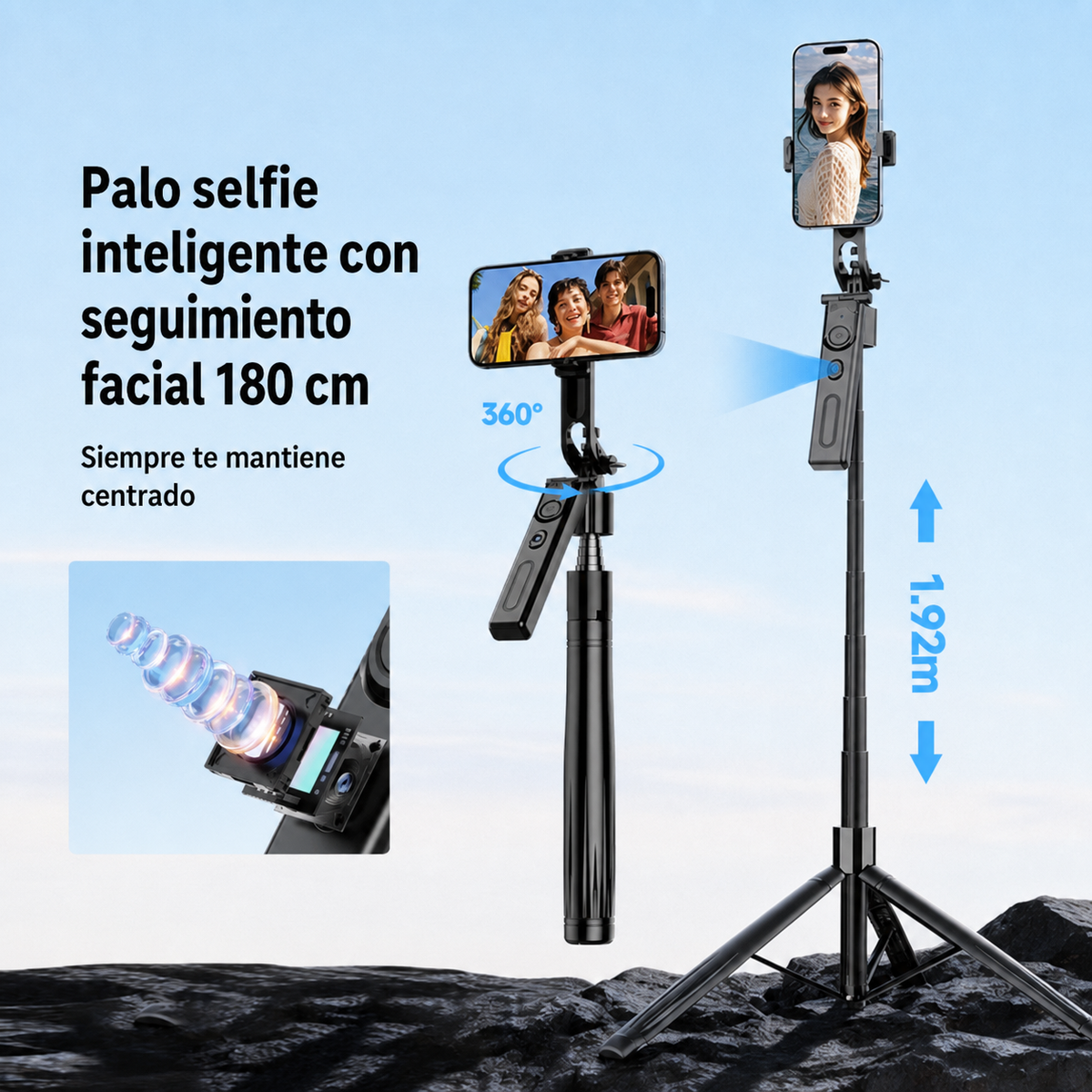 Selfie stick inteligente con seguimiento facial - 1