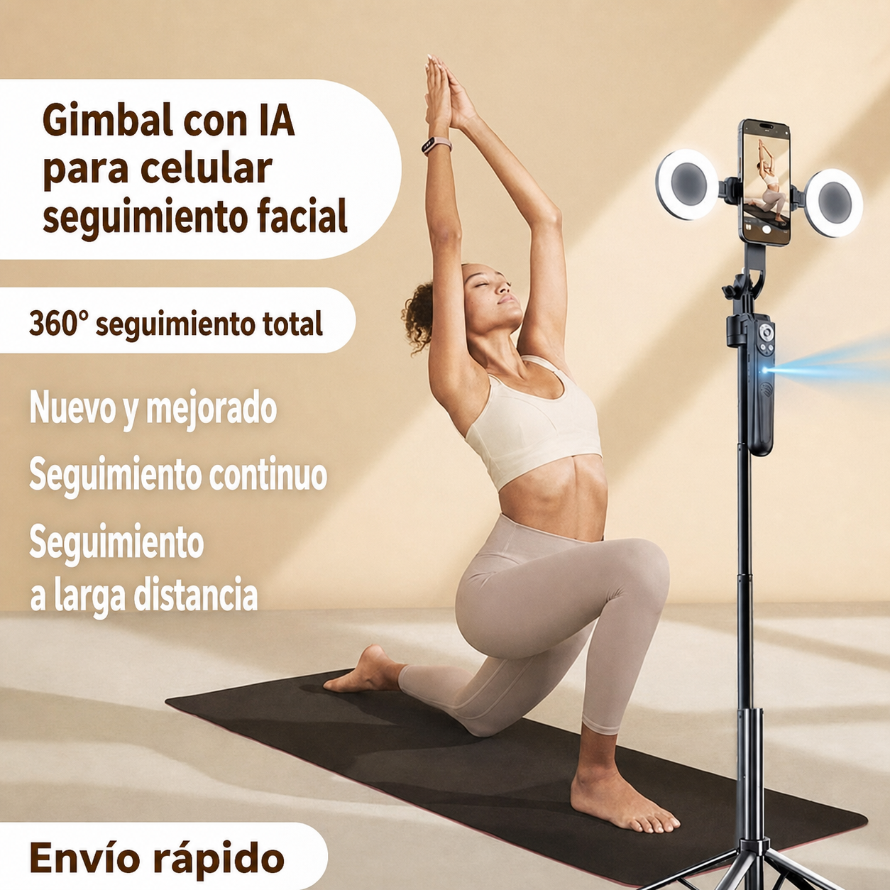 Gimbal para celular seguimiento facial 360° - 1