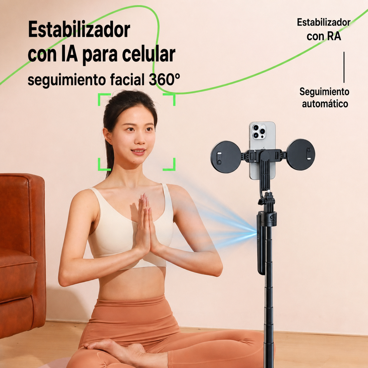 Gimbal para celular seguimiento facial 360° - 2