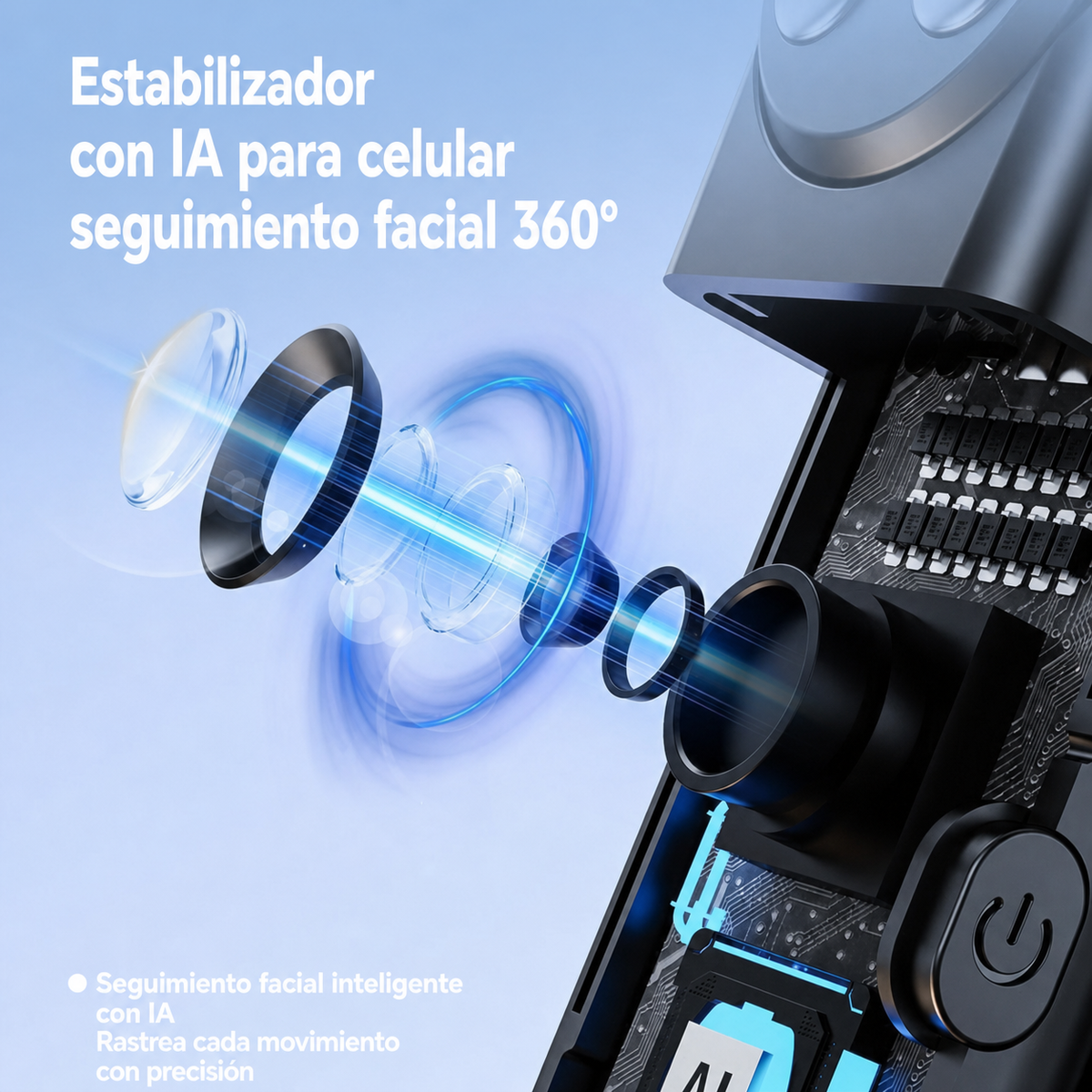 Gimbal para celular seguimiento facial 360° - 3