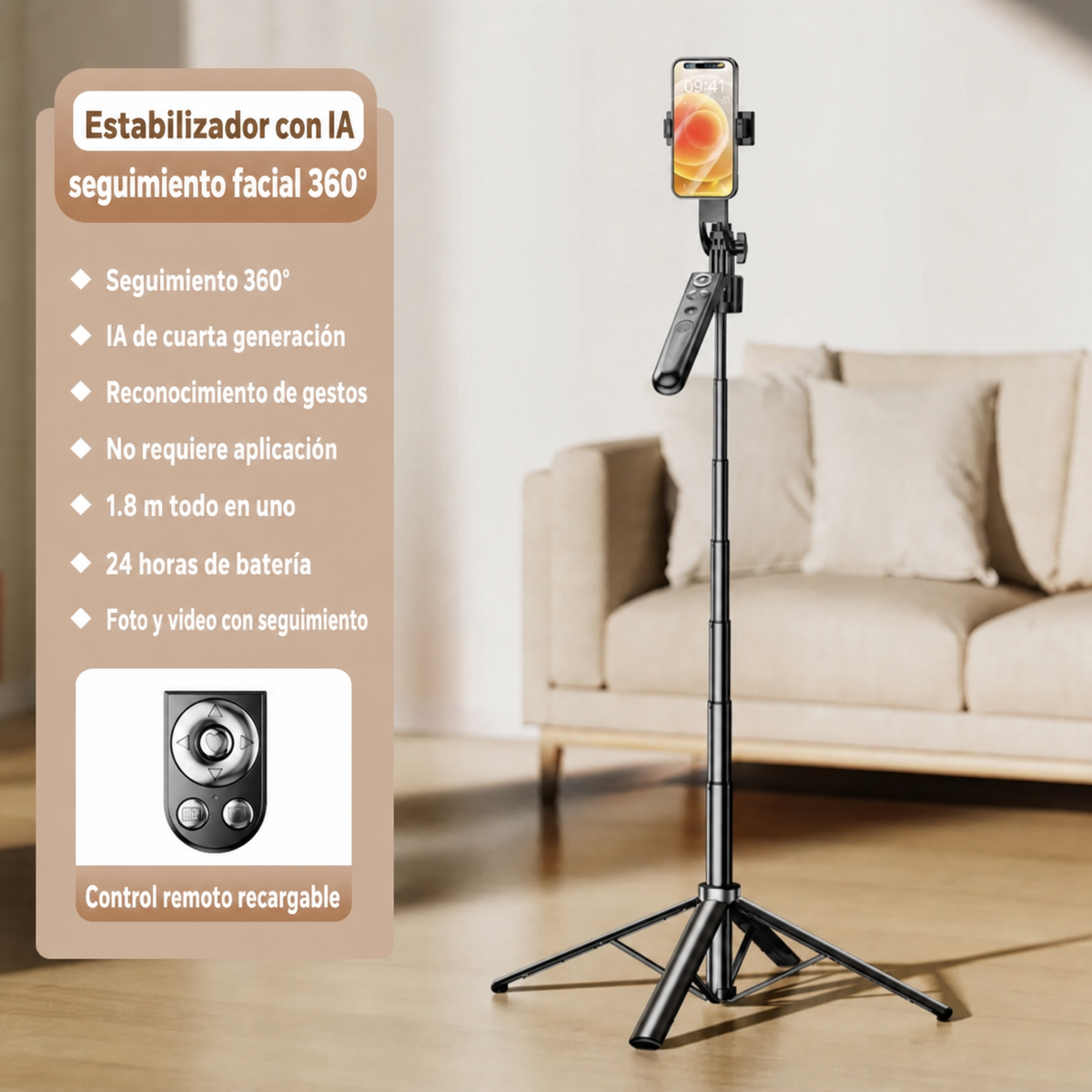 Gimbal para celular seguimiento facial 360° - 9