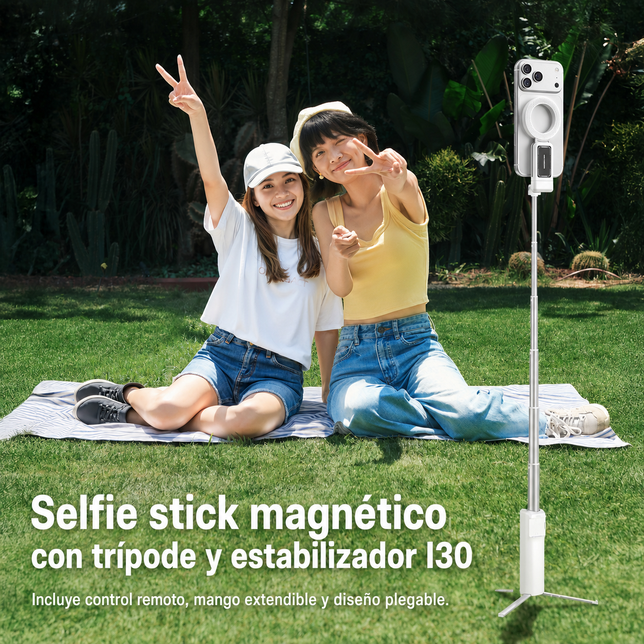 Selfie Stick Magnético con Trípode - 3
