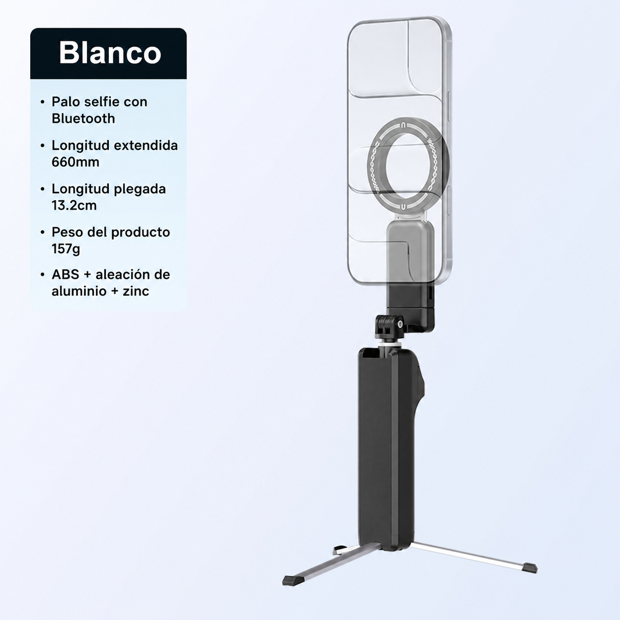 Selfie Stick Magnético con Trípode - 7