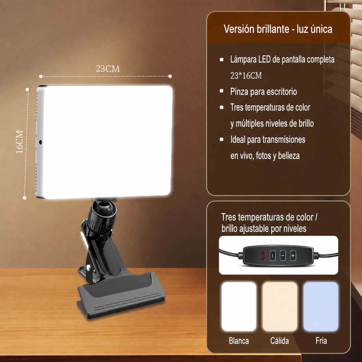 Luz LED de Relleno para Transmisión y Fotografía