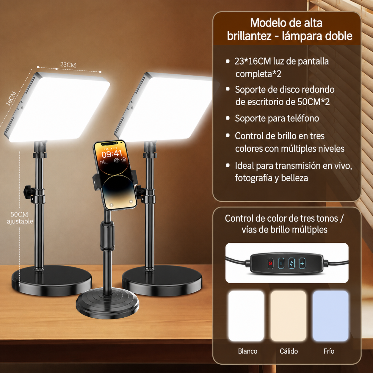 Luz LED de Relleno para Transmisión y Fotografía