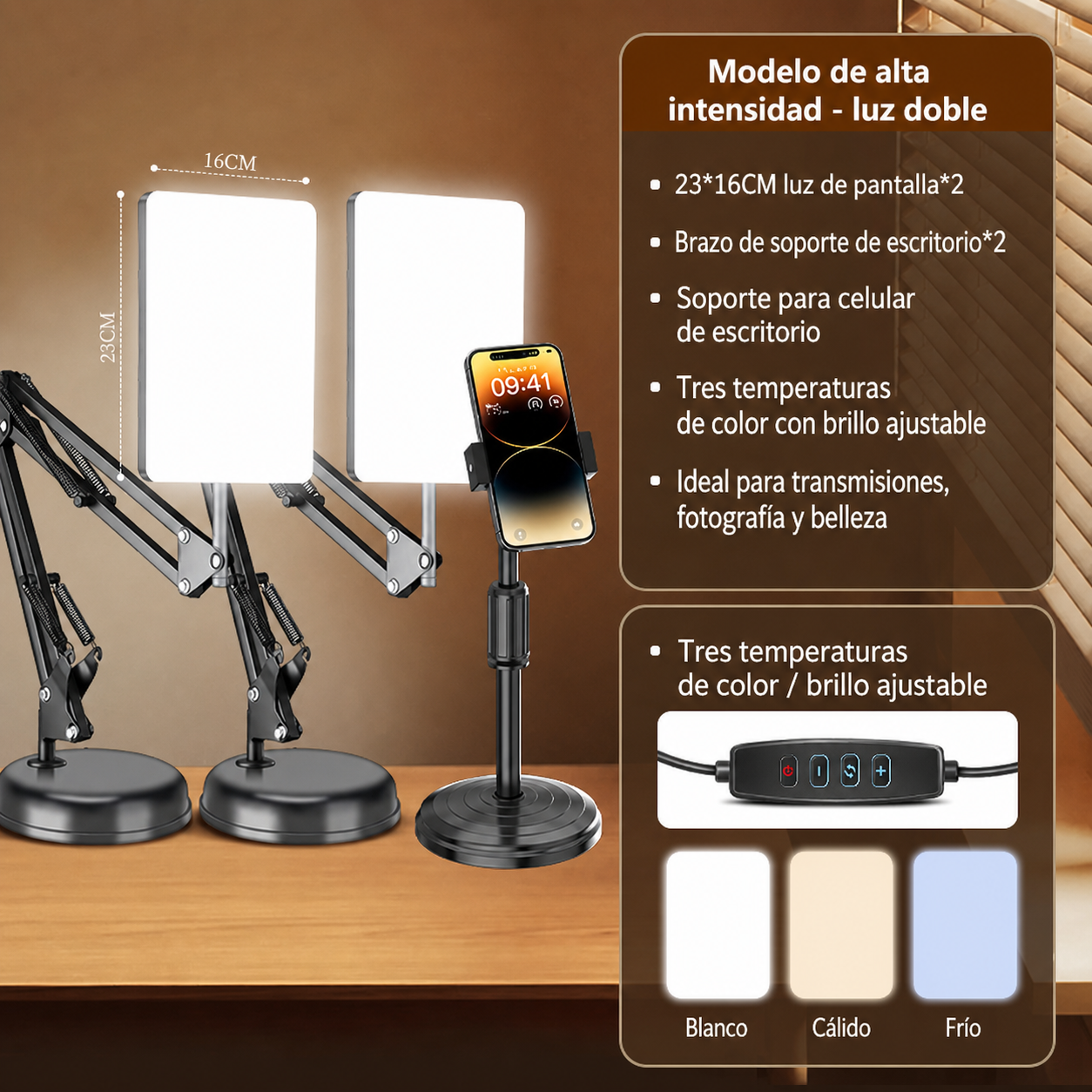 Luz LED de Relleno para Transmisión y Fotografía