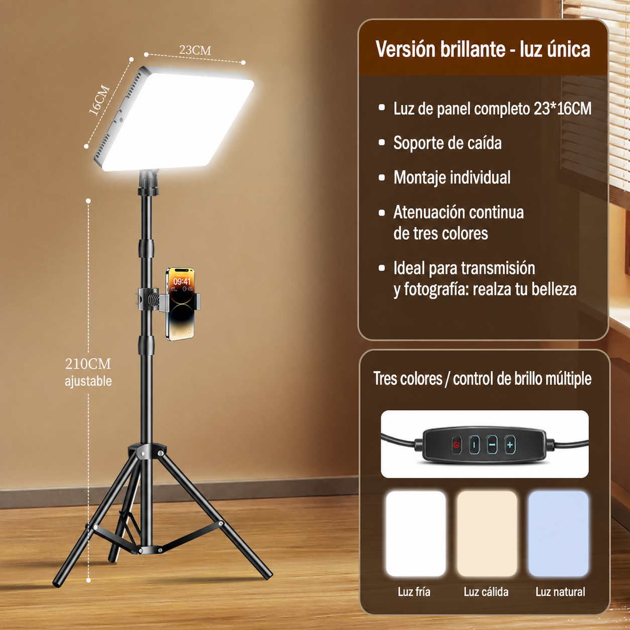 Luz LED de Relleno para Transmisión y Fotografía