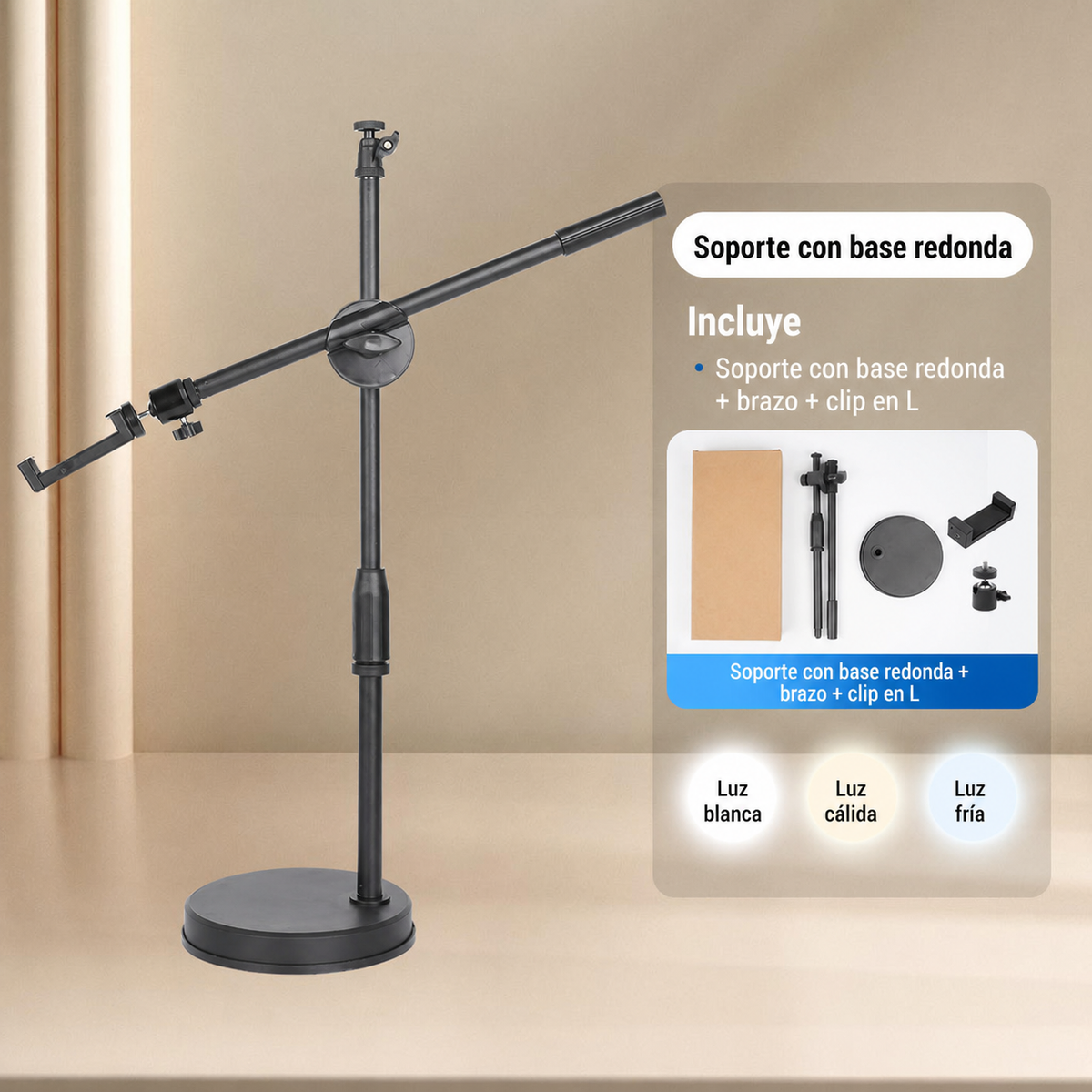 Aro de Luz LED 25 cm para streaming y selfies