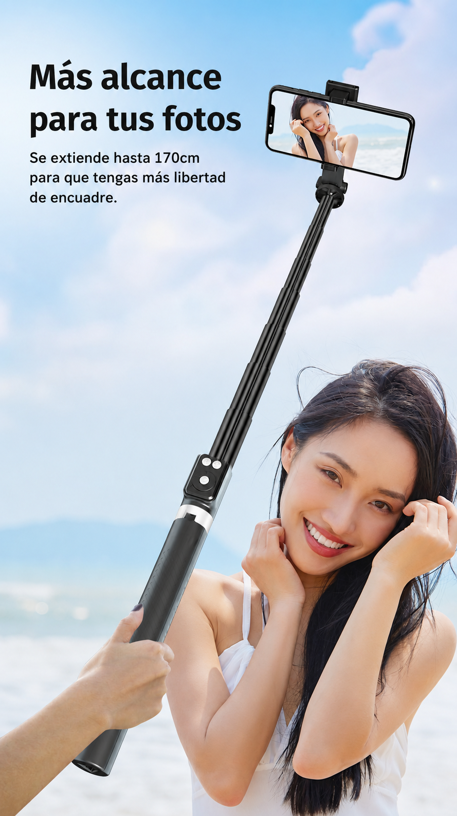 Selfie Stick Trípode Bluetooth con Control Remoto y Luz - 14