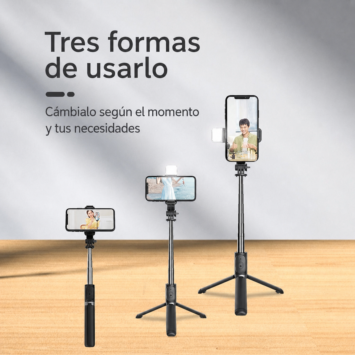 Estabilizador de Selfie con Trípode y Control Remoto - 4