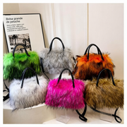 Bolsa Tote de Peluche Mujer Grande Colores Vivos - 1