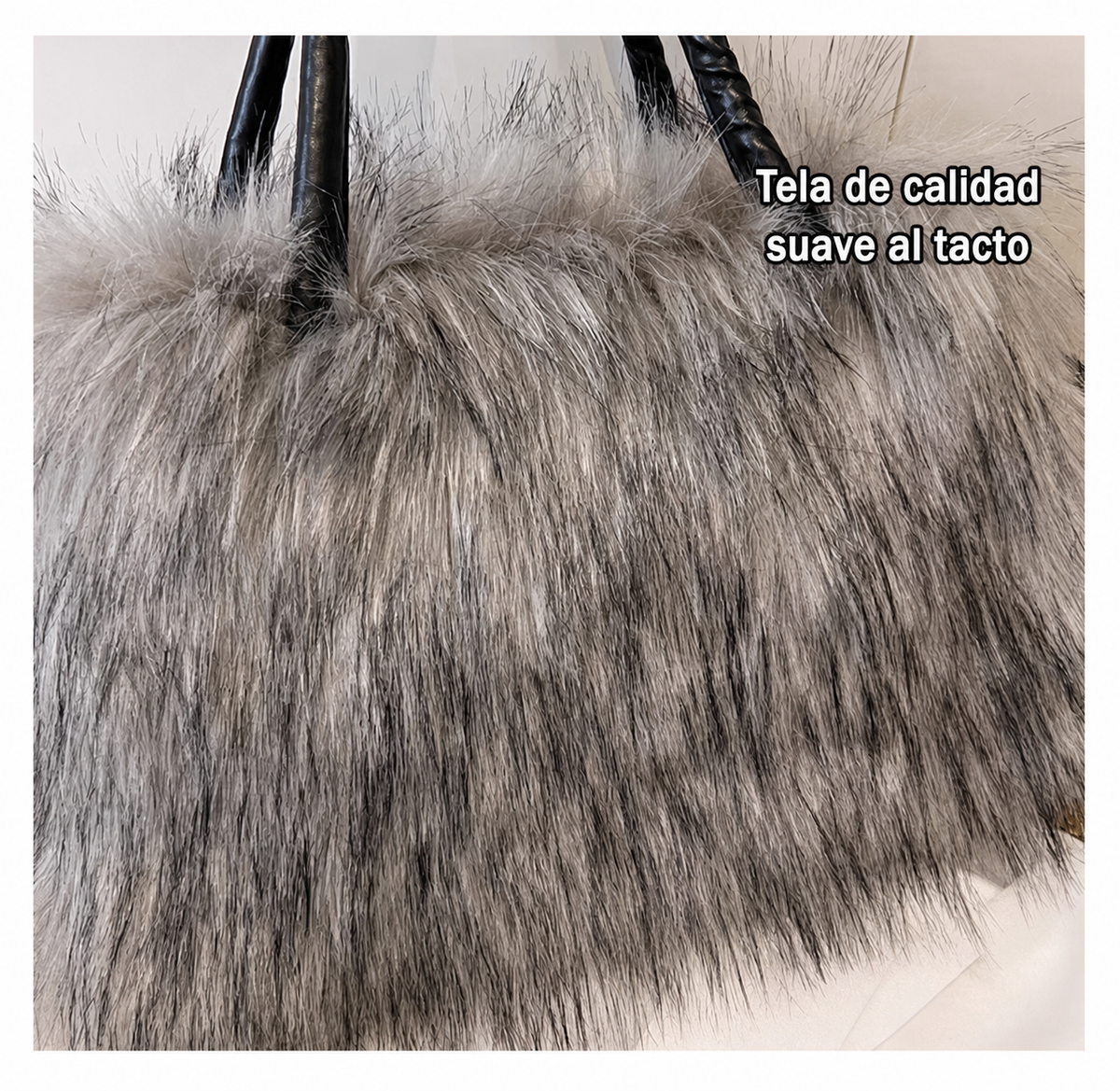 Bolsa Tote de Peluche Mujer Grande Colores Vivos - 13