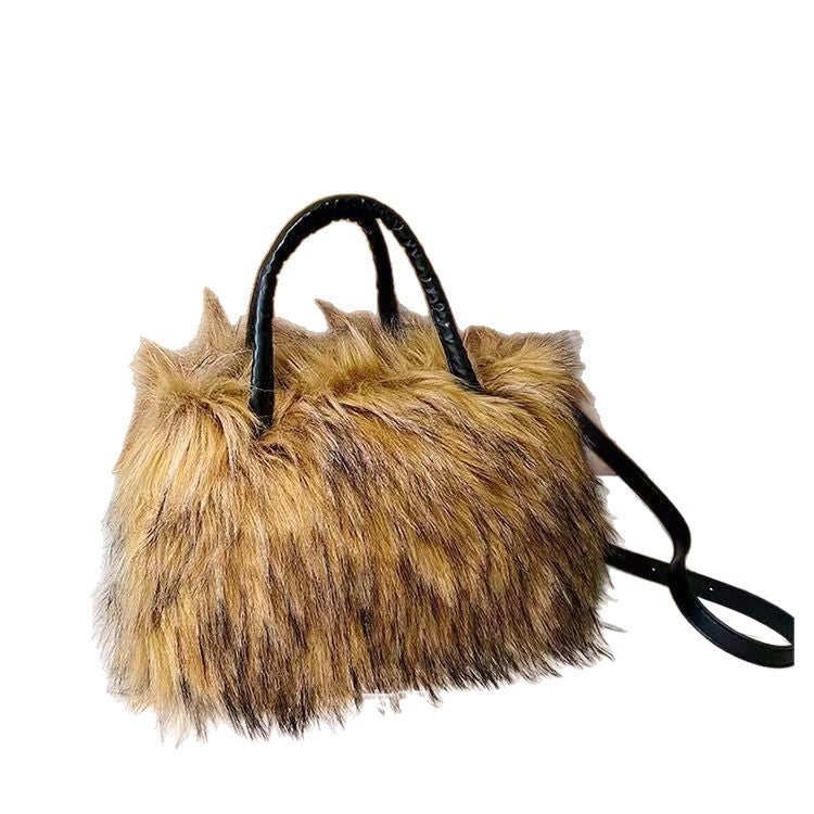 Bolsa Tote de Peluche Mujer Grande Colores Vivos - 5