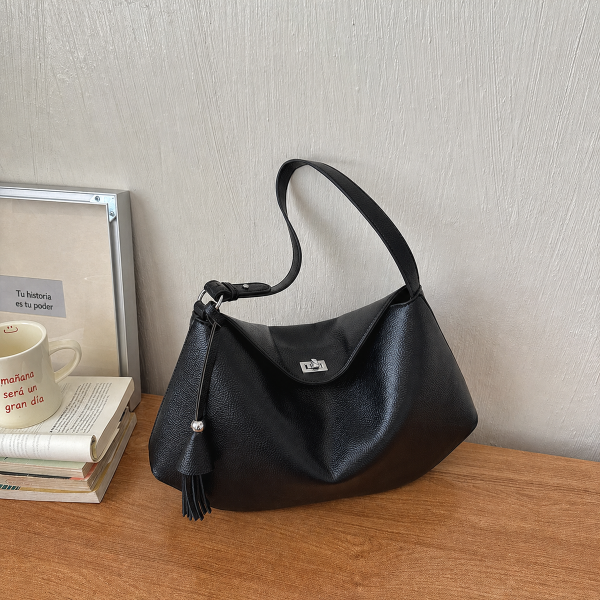 Bolsa de Hombro Estilo Dumplin para Mujer – Café, Negra o Blanca - 6
