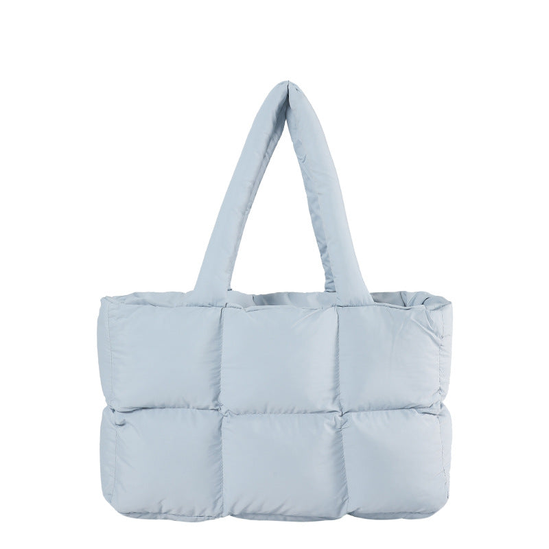 Bolsa de hombro acolchada con diseño rombo gran capacidad - 5