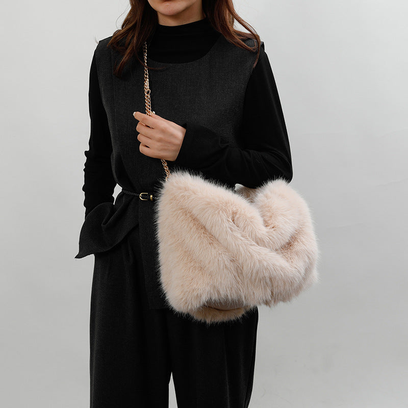 Bolsa Tote de Peluche Mujer Gran Capacidad Estilo Urban - 2