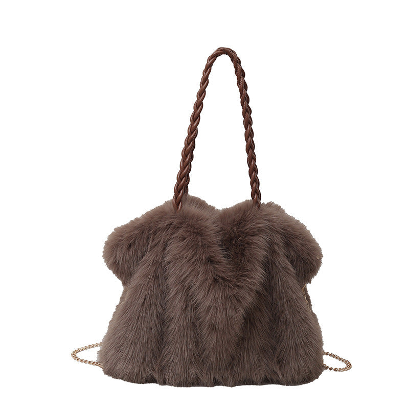 Bolsa Tote de Peluche Mujer Gran Capacidad Estilo Urban - 5