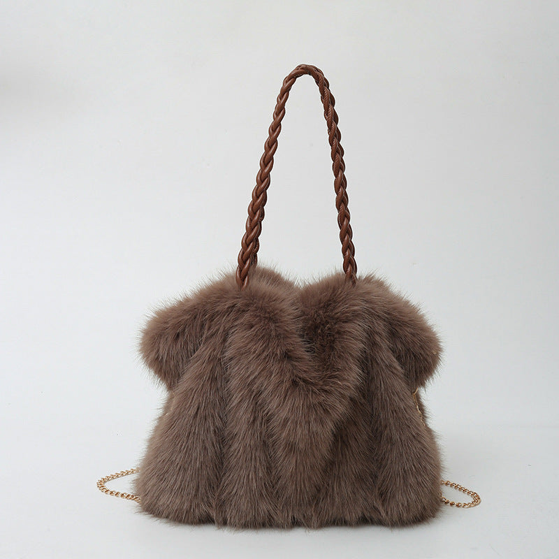 Bolsa Tote de Peluche Mujer Gran Capacidad Estilo Urban