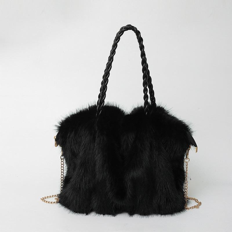 Bolsa Tote de Peluche Mujer Gran Capacidad Estilo Urban
