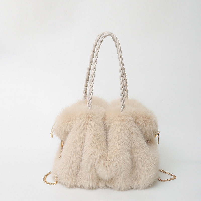 Bolsa Tote de Peluche Mujer Gran Capacidad Estilo Urban